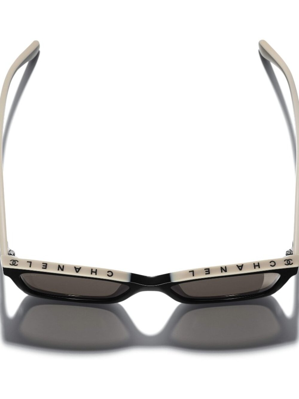 Chanel CH5417 50 Black Beige Square Sunglasses Gray Lens 54-22-140 - Picture 3 of 7
